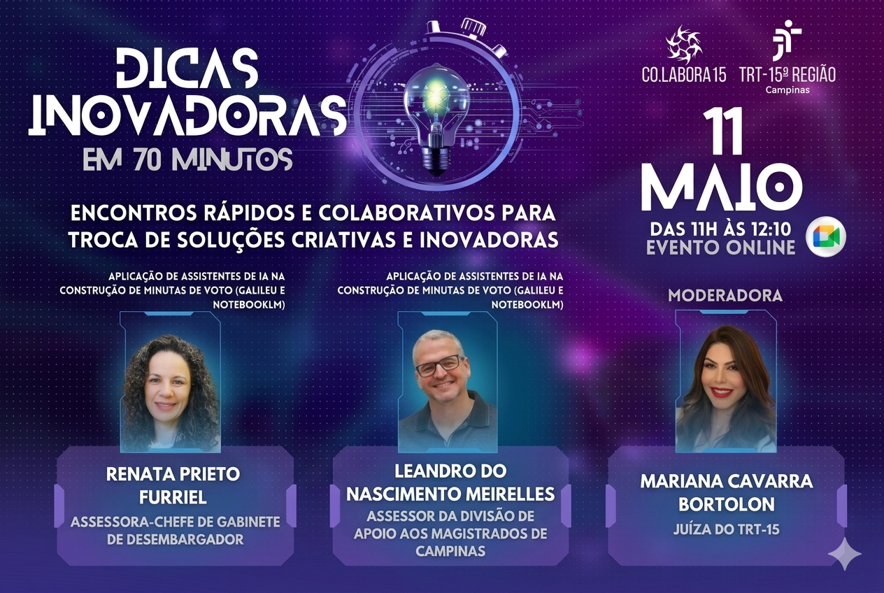 banner de fundo azul com fotos dos palestrantes e dados do evento